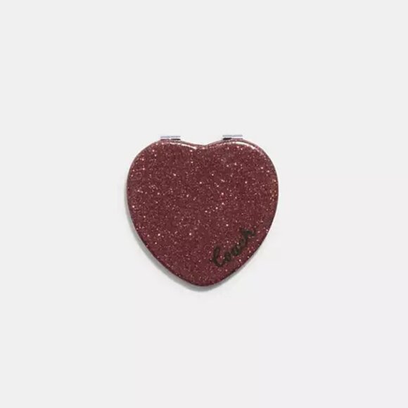 Coach Glitter Heart Compact Mirror - NWT - Picture 1 of 5